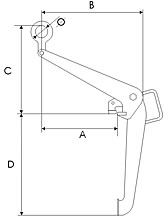 UCHWYT DO BECZEK W POZYCJI PIONOWEJ TYP - BP - WYMIAR