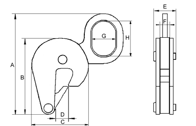 UCHWYT DO BECZEK W POZYCJI PIONOWEJ TYP - BPR - WYMIAR