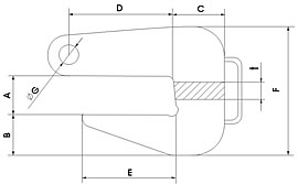 UCHWYT DO PODNOSZENIA RUR W POZIOMIE TYP HR - WYMIAR