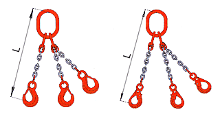 Zawiesia łańcuchowe trzycięgnowe wg normy PN-EN 818 Kl.8