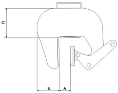 UCHWYT DO PODNOSZENIA KRĘG&Oacute;W BETONOWYCH TYP UB - WYMIAR