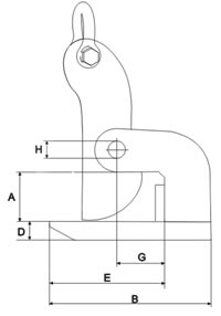UCHWYT PRZEGUBOWY DO PRZENOSZENIA BLACH W PIONIE TYP UPX &ndash; WYKONANIE LEKKIE - WYMIAROWANIE