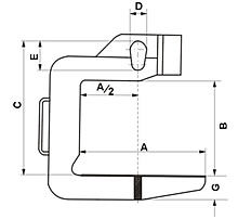 UCHWYT DO PODNOSZENIA KRĘG&Oacute;W TYP UCH - WYMIAR
