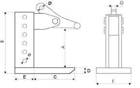 UCHWYT PRZESTAWNY DO PAKIET&Oacute;W BLACH W POZIOMIE TYP - UPBP - WYMIAR