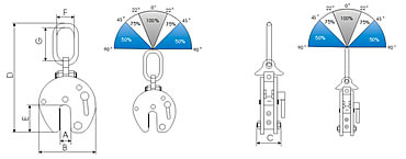 UCHWYT PRZEGUBOWY DO PRZENOSZENIA BLACH W PIONIE TYP UPX &ndash; WYKONANIE CIĘŻKIE - WYMIAROWANIE