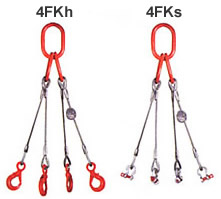 Zawiesia linowe czterociegnowe wg normy EN 13414